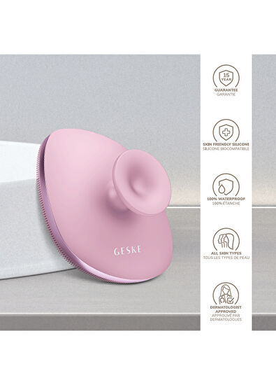 Geske Body Brush Pembe 4'ü 1 Arada Metal Detaylı Vücut Fırçası - 5