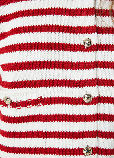 Beymen Club Red White Striped Knit Jacket - 5