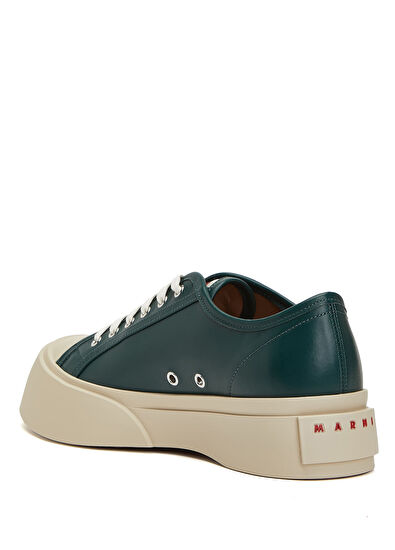 Marni Dark Green Men's Leather Sneakers - 3
