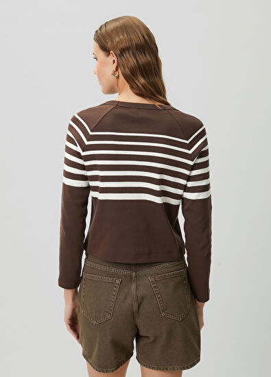 Beymen Club Kahverengi Çizgili Sweatshirt - 5