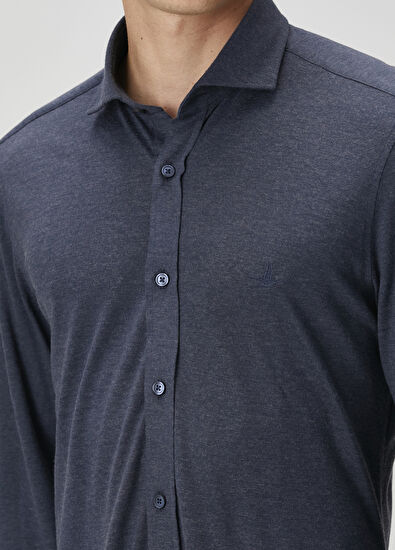 Beymen Club Slim Fit Smoked Flannel Look Knitted Shirt - 6