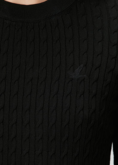 Beymen Club Siyah Saç Örgü Kazak - 5