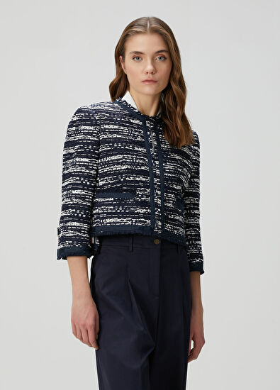 Thom Browne Lacivert Tweed Ceket - 3