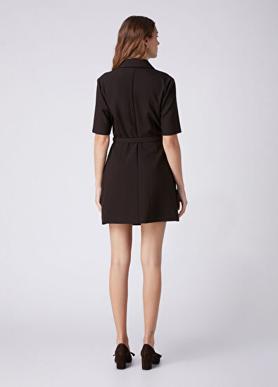 Beymen Club Kahverengi Pile Detaylı Mini Elbise - 5