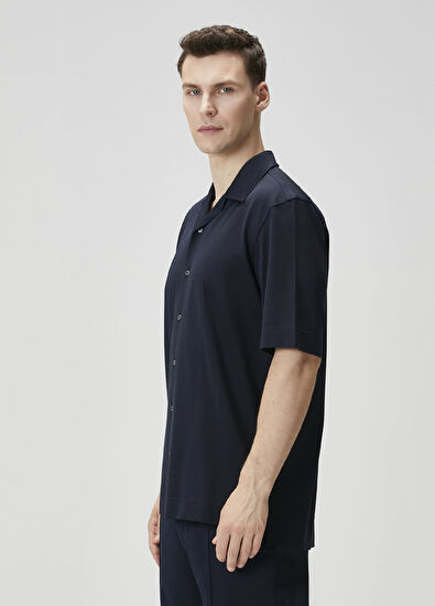 Zegna Lacivert Kısa Kollu Gömlek - 3