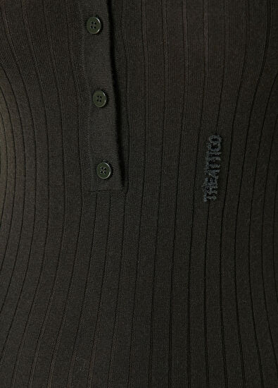 The Attico Koyu Yeşil Mini Kaşmir Elbise - 4