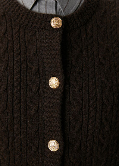 Beymen Club Brown Hair Braided Knit Vest - 7