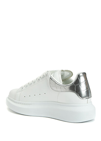 Oversized Beyaz Silver Kadın Deri Sneaker - Görsel 4
