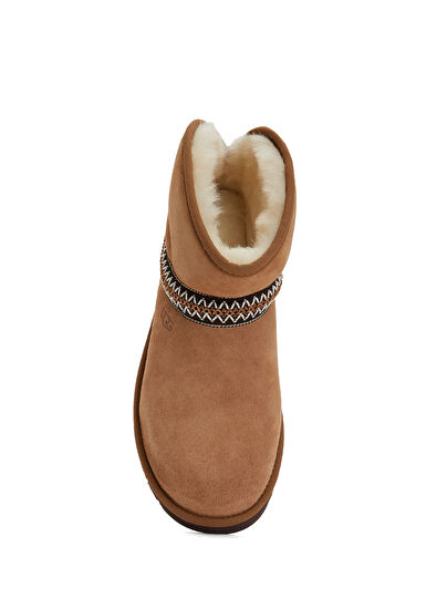 Classic Mini Crescent Taba Kadın Deri Bot - Görsel 5