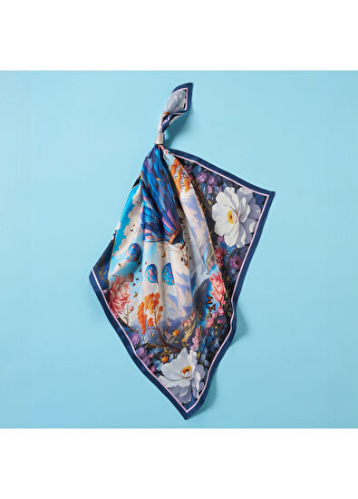 Lakin Camelot Trip Twill İpek Kadın Fular 65 cm - 5