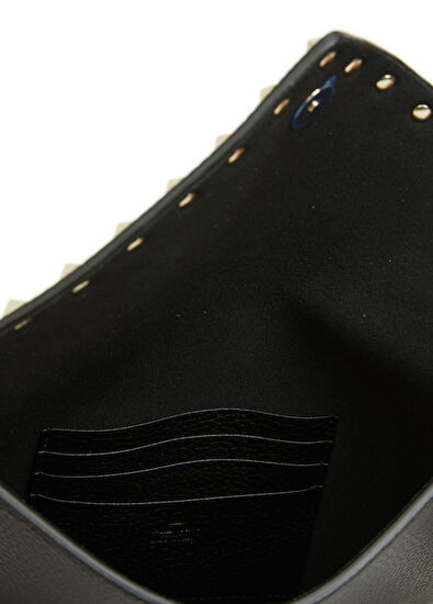 Rockstud Siyah Kadın Deri El Portföyü - Görsel 6