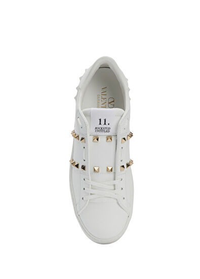 Valentino Garavani Untitled Open Beyaz Kadın Deri Sneaker - 4