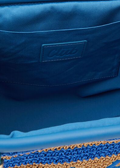 Beymen Club Mavi Logo Nakışlı Hasır Çanta - 5