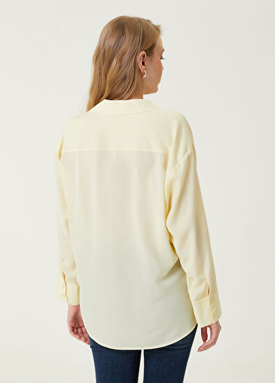 Beymen Club Açık Sarı Gömlek Yaka Bluz - 5