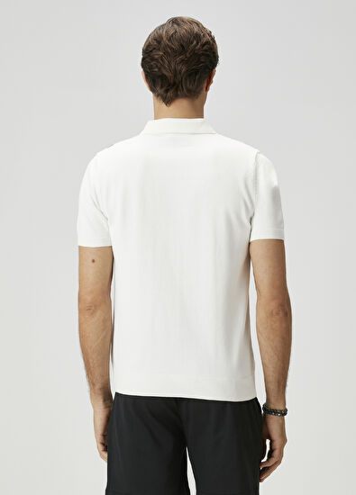 Beymen Club Kırık Beyaz Polo Yaka Kısa Kollu Triko - 5