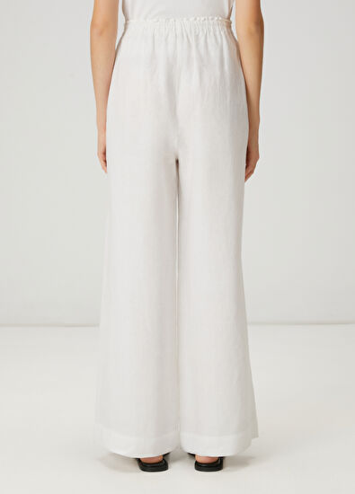 Beymen Club Kırık Beyaz Keten Pantolon - 4