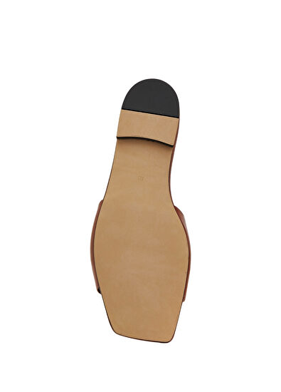 Beymen Club Gül Kurusu Zincir Logo Kadın Deri Terlik - 5