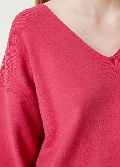 Beymen Club Pembe V Yaka Basic Kazak - 5