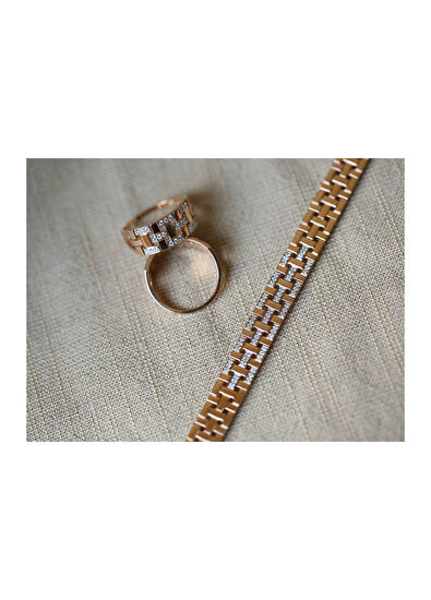 Reis Kuyumculuk Greek 14 Ayar Rose Gold Kadın Pırlanta Yüzük - 4