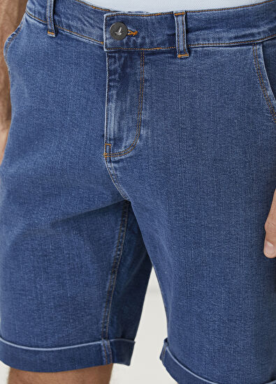 Beymen Club Blue Denim Shorts - 4