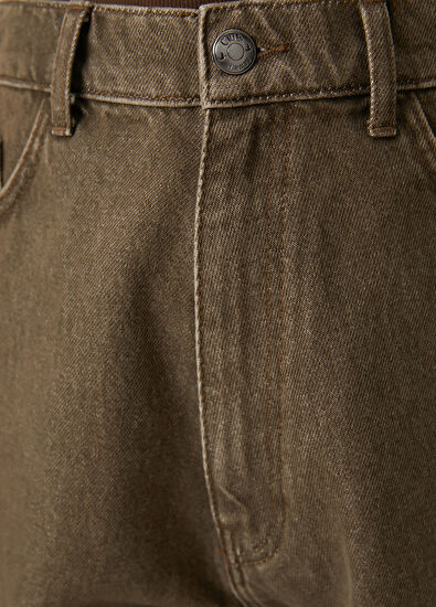 Beymen Club Haki Yıkamalı Basic Denim Şort - 7