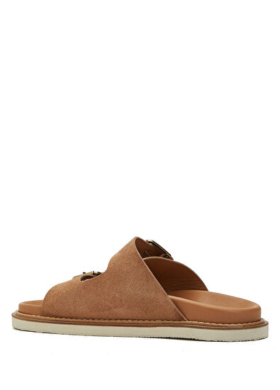 Beymen Club Tobacco Double Strap Men's Suede Slippers - 3