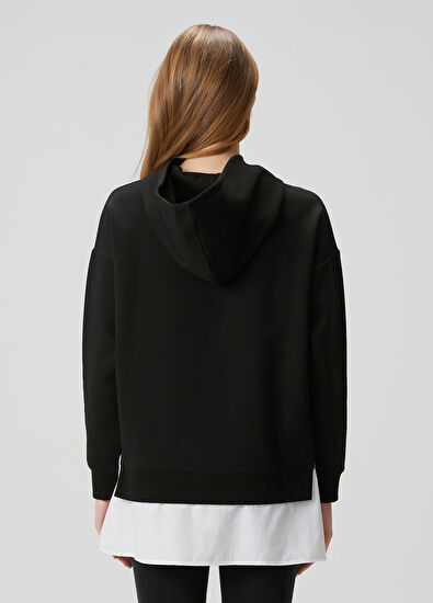 Beymen Club Black Metallic Logo Hoodie - 5