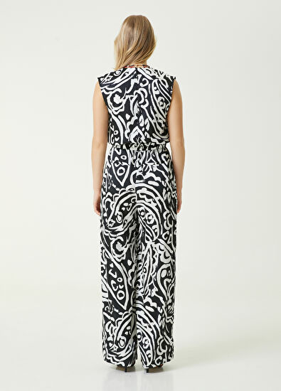 Beymen Club Siyah Beyaz Şal Desenli Uzun Tulum - 6