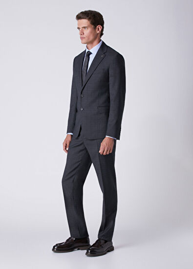 Beymen Club Anthracite Faded Plaid Wool Suit - 4