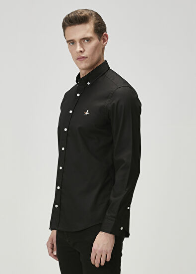 Beymen Club Comfort Fit Black Oxford Shirt - 4