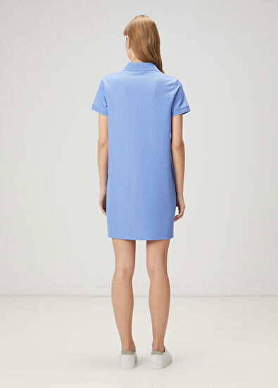 Beymen Club Mavi Polo Yaka Mini Elbise - 6