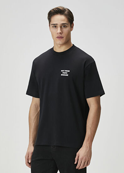 Drôle De Monsieur Siyah Logo Baskılı T-shirt - 3