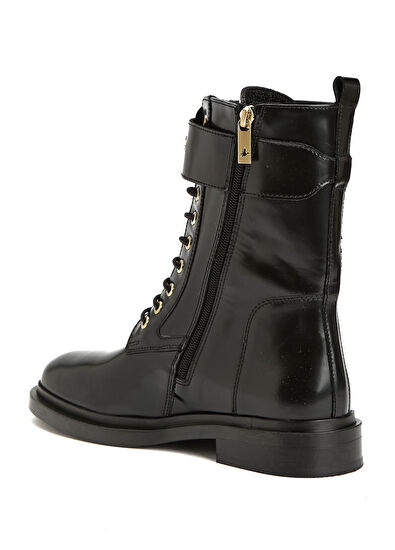 Beymen Club Women's Leather Boots With Black Logo - 3