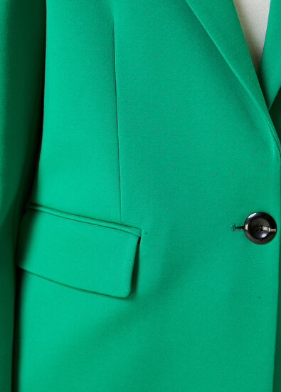 Beymen Club Green One Button Blazer Jacket - 5