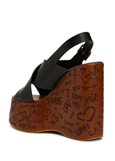 Maxime Wedge Siyah Kadın Deri Espadril - Görsel 4