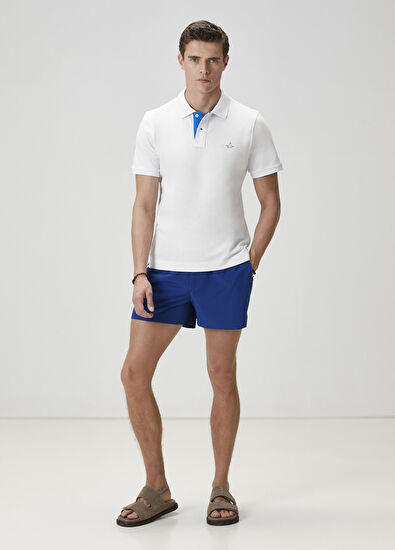 Beymen Club Comfort Fit White Under-Neck Print Polo T-shirt - 3