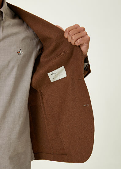 Beymen Club Taba Kalın Flanel Yün Ceket - 9