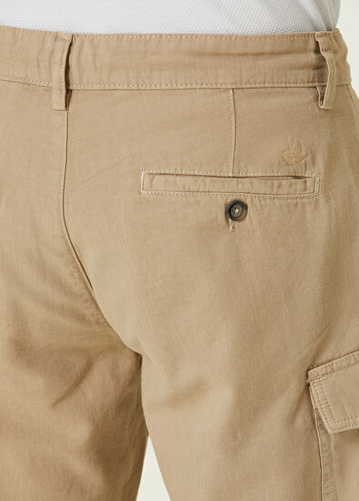 Beymen Club Bej Beli Bağcıklı Kargo Şort - 5