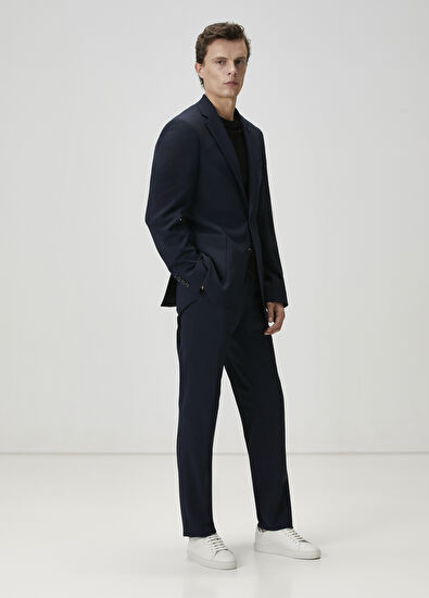 Beymen Club Drop 6 Lacivert Gofreli Takım Elbise - 6