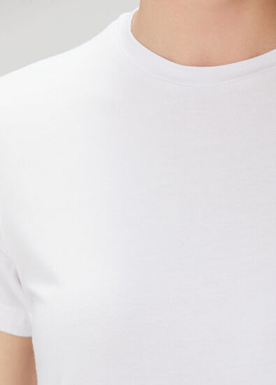 Beyaz Modal T-shirt - Görsel 7