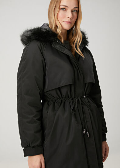 Beymen Club Siyah Kapüşonlu Mont - 5