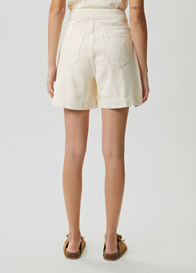 Beymen Club Ekru Denim Şort - 4