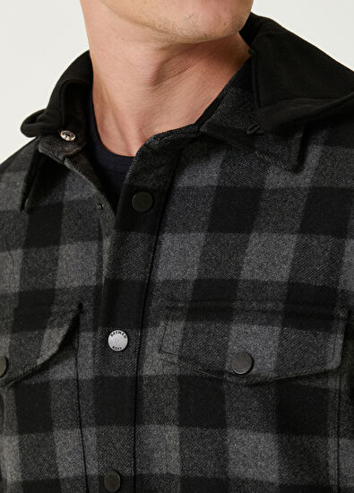 Beymen Club Black Hooded Wool Outer Shirt - 6