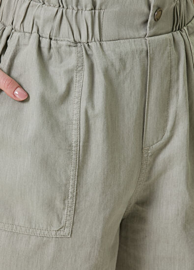 Beymen Club Yüksek Bel Yıkamalı Tencel Şort - 4