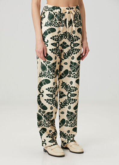 Sandro Cavalaire Yeşil Şal Desenli Pantolon - 3