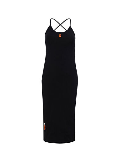 Nasaqu Saplu Bodycon Black Women's Midi Dress - 5