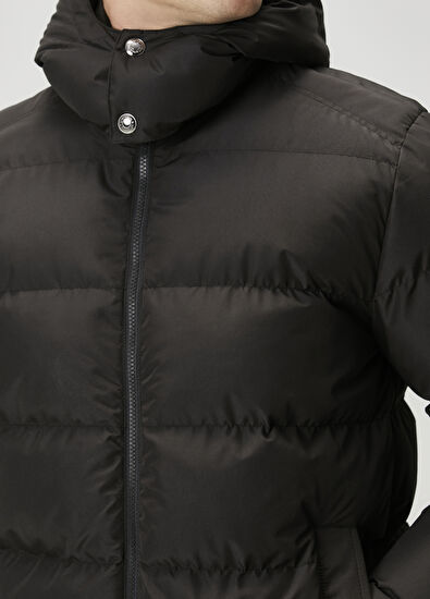 Beymen Club Siyah Kapüşonlu Puff Mont - 5