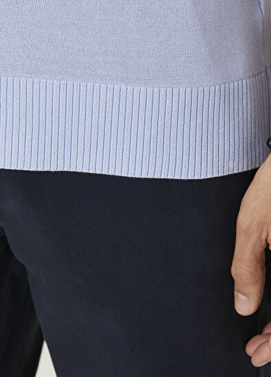 Beymen Club Mavi Polo Yaka Kısa Kollu Triko - 7