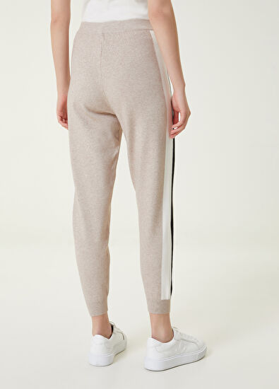 Beymen Club Bej Şeritli Triko Pantolon - 5