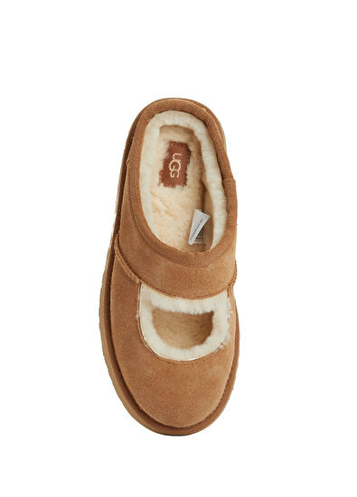 Ugg Bea Mary Jane Tan Girl Leather Slippers - 4